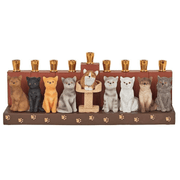 Zion Judaica Menorahs Ceramic Cat Menorah