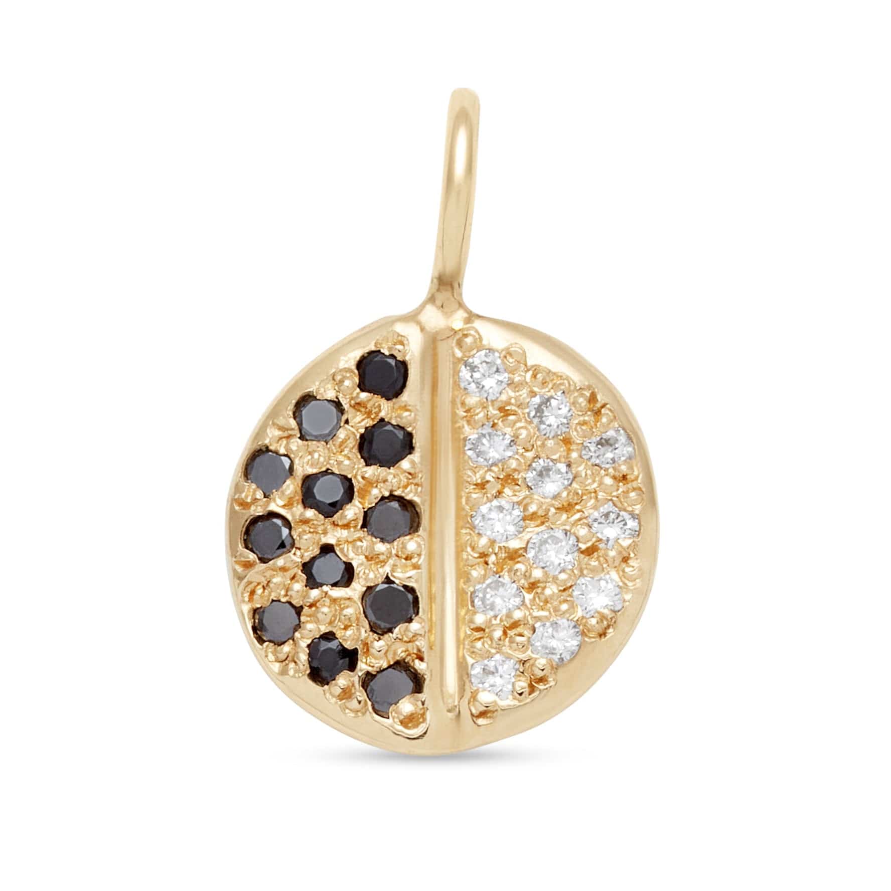 Elisa Solomon Necklaces Yellow Gold / No chain Black and White Cookie Charm by Elisa Solomon - 14k Yellow, Rose or White Gold, or Sterling Silver