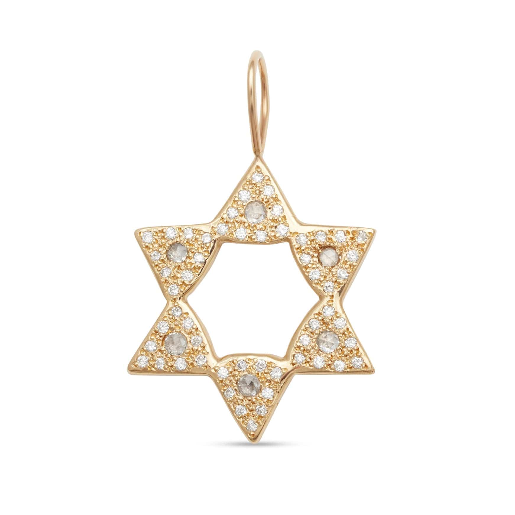 Elisa Solomon Necklaces No Chain Diamond Large Star of David Charm by Elisa Solomon - 18k Yellow Gold