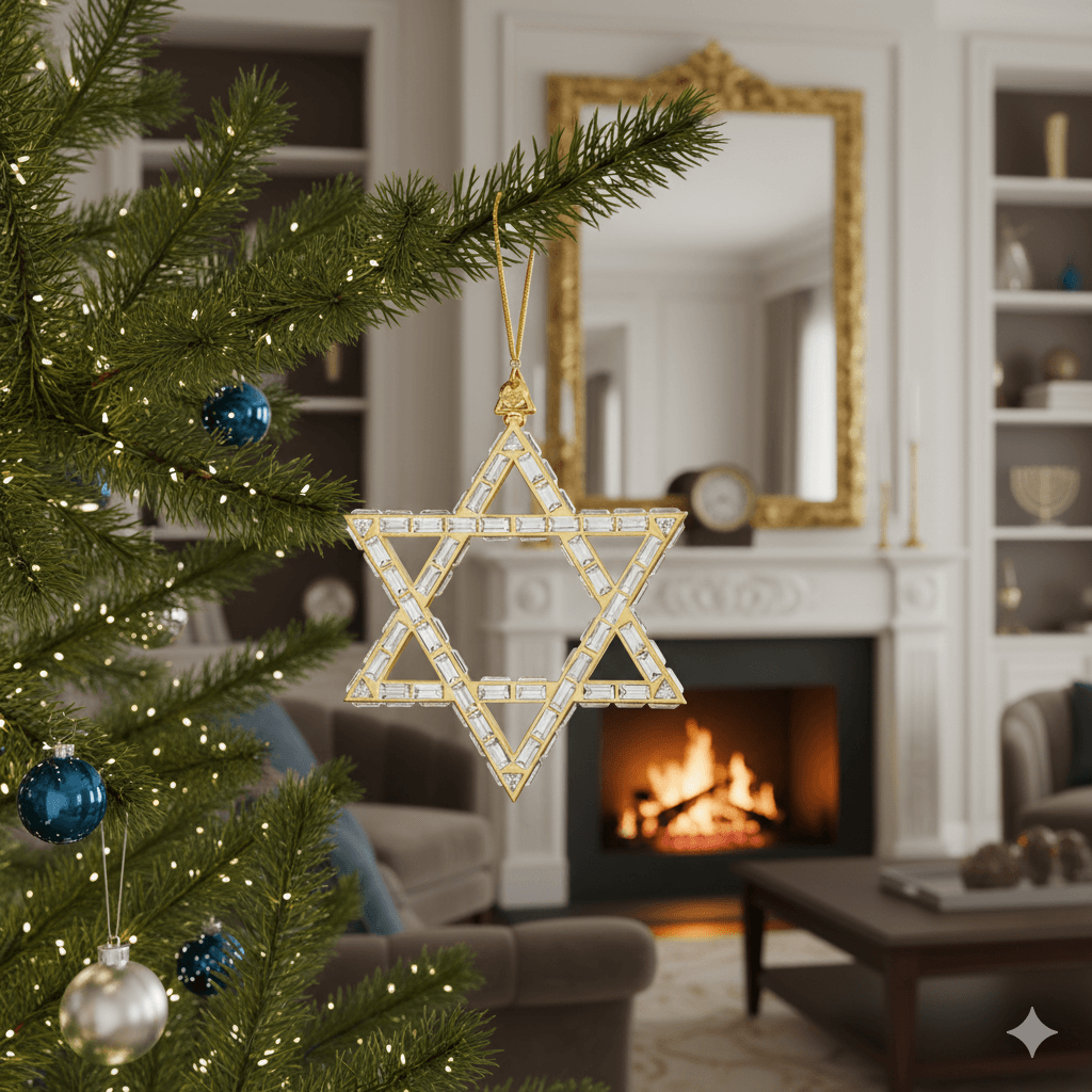 Crystamas Ornaments Star of David Maxumus Luxe 24k Gold-Plated and Crystal Ornament by Crystamas