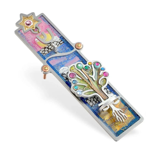 Tree of Life Sunset Mezuzah by Seeka
