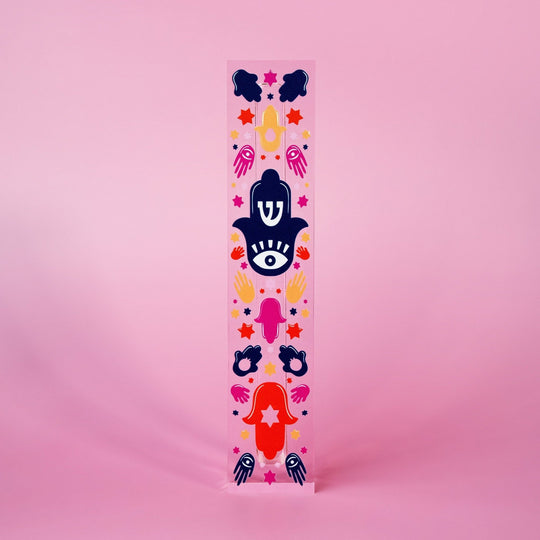 Colorful Hamsa Mezuzah by Ariel Tidhar