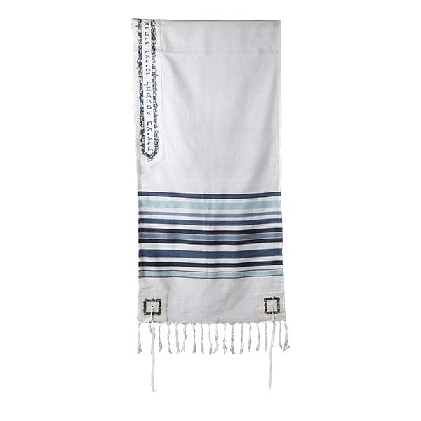 Yair Emanuel Tallises Jerusalem Blue Woven Tallit Set by Yair Emanuel