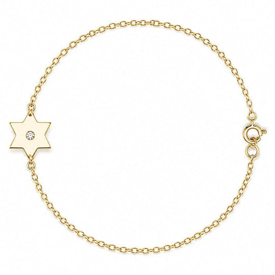 Dani Classic Star of David Diamond Bracelet / Anklet - (Sterling Silver, Gold-Vermeil or Two-Tone)