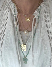 Miriam Merenfeld Jewelry Necklaces Heart Star of David Diamond Paperclip Necklace by Miriam Merenfeld - (Sterling Silver or Gold-Plated)