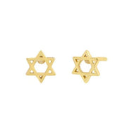 By Adina Eden Earrings Simple Star of David Stud Earrings - 14k Gold-Plated