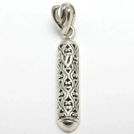 Filigree Shin Mezuzah Necklace - Sterling Silver