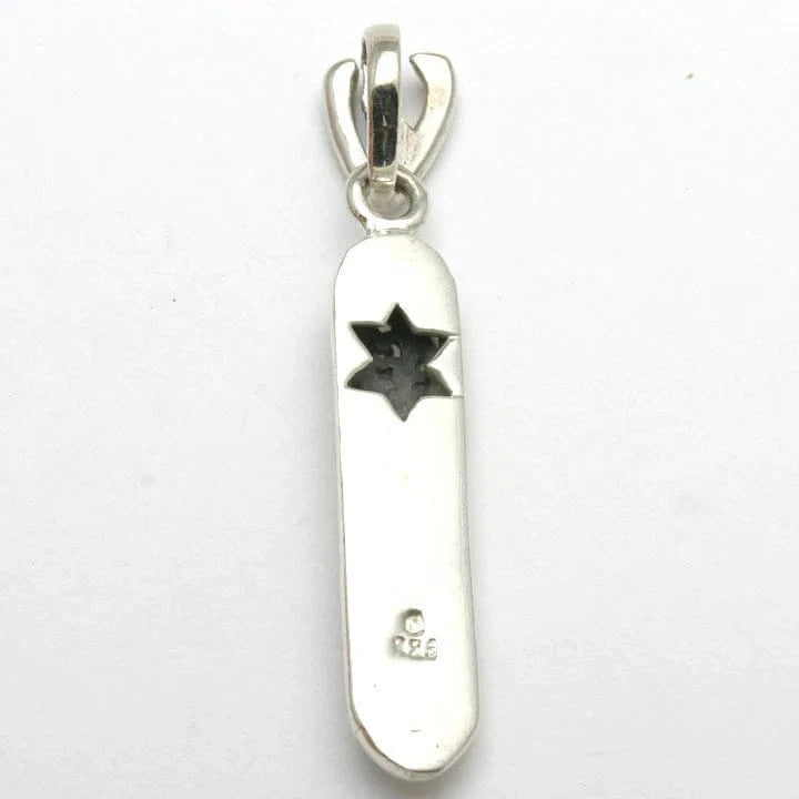 Bareket Jewelry Necklaces Mezuzah Filigree Pendant Shin - Sterling Silver