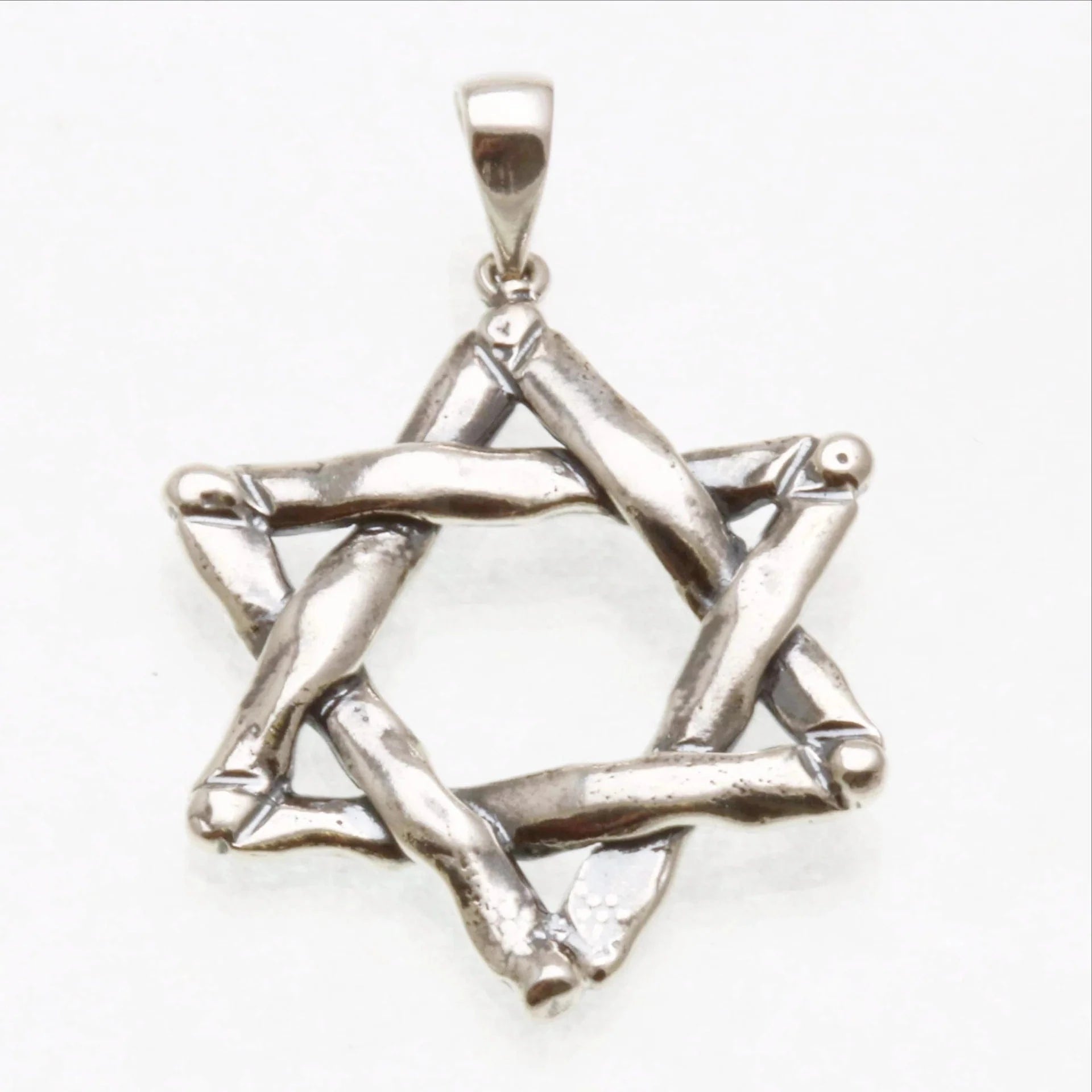 Bareket Jewelry Necklaces Large Woven Star of David Pendant - Sterling Silver