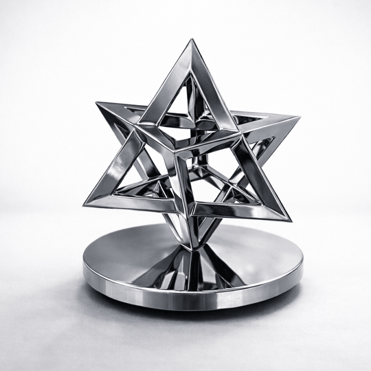 Silver Heart of David Sculpture by Benjamin Zev