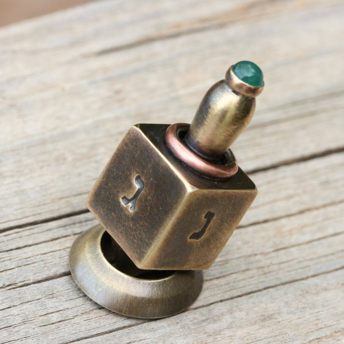 Judaica Art Design Dreidels Brass Handmade Dreidels - (Choice of Style)