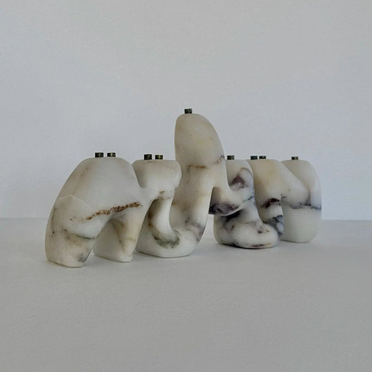 Calacatta Viola Menorah by Hannah Polskin