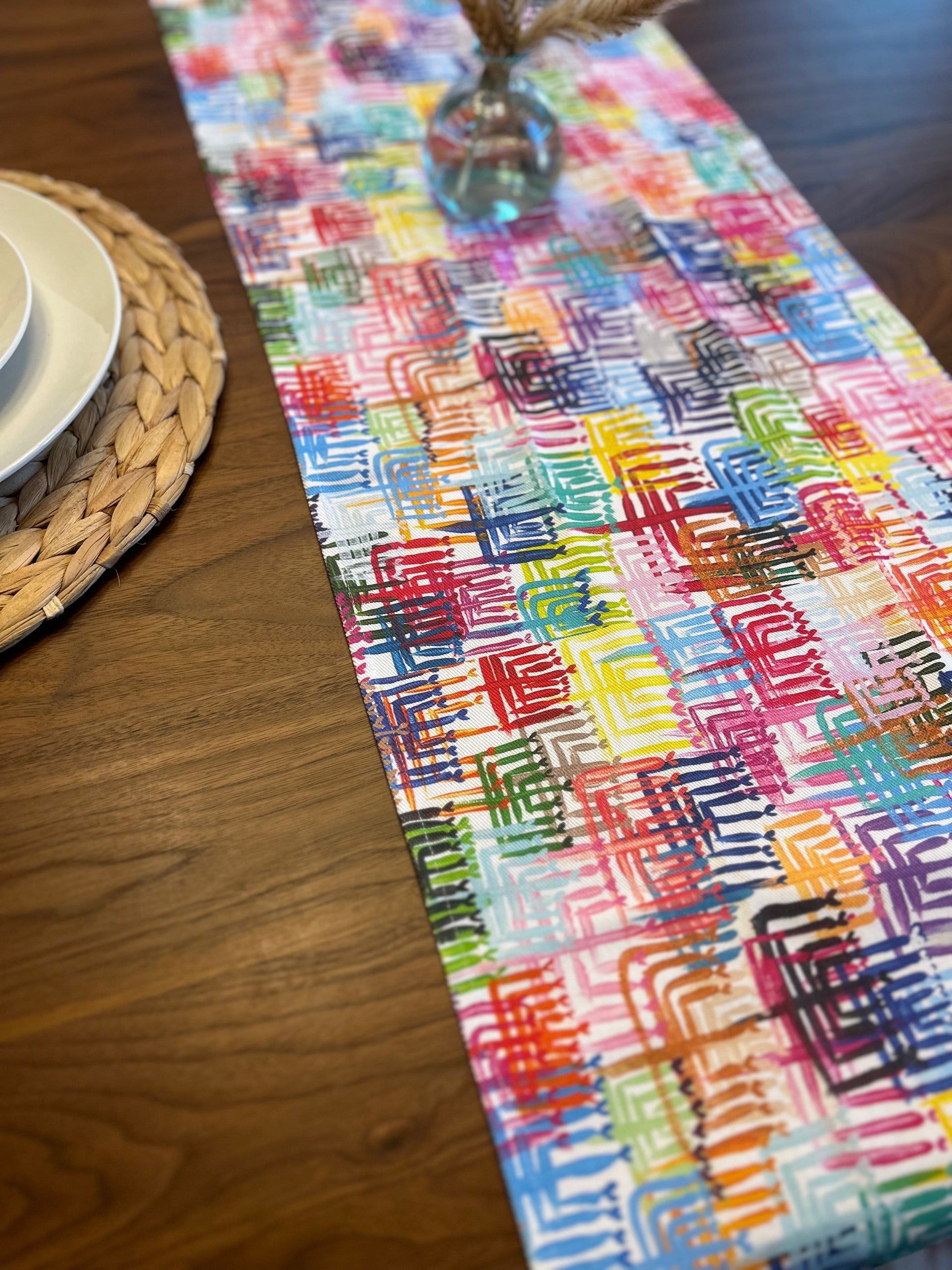 Arielle Zorger Designs Tablecloths Hearts Menorah Table Runner