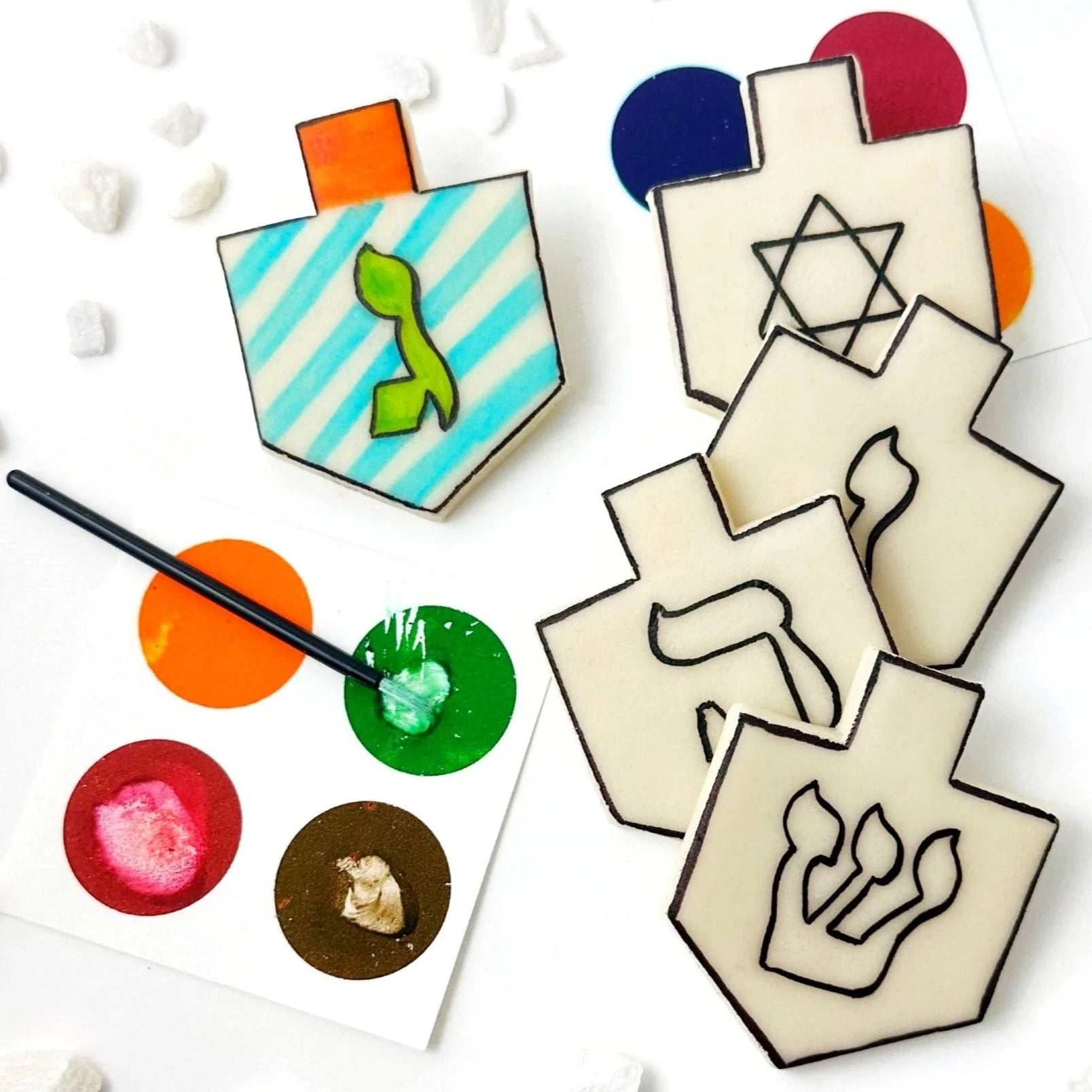Marzipan Jewish Conversation Heart Tiles