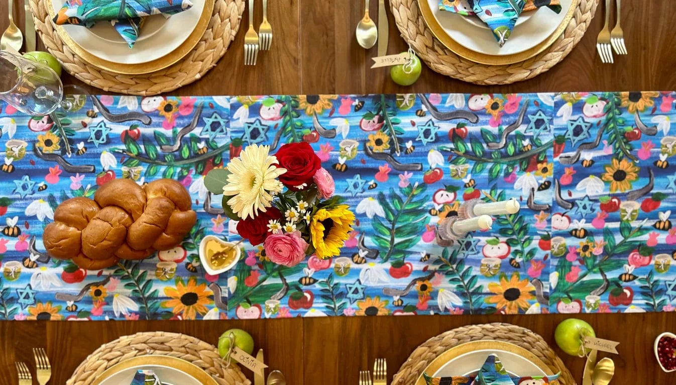 Arielle Zorger Designs Tablecloths Rosh Hashanah Garden Table Runner