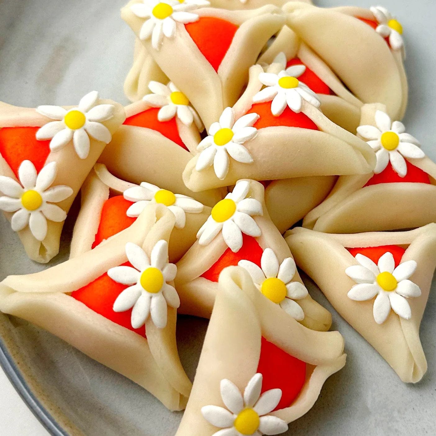 Marzipops Food Purim Daisy Marzipan Hamantaschen