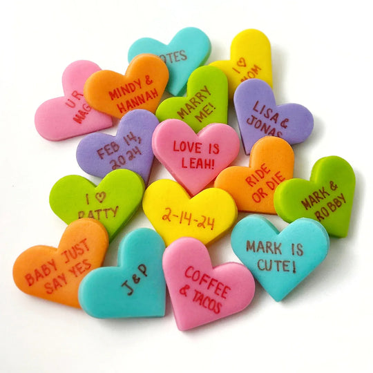 Custom Marzipan Conversation Hearts