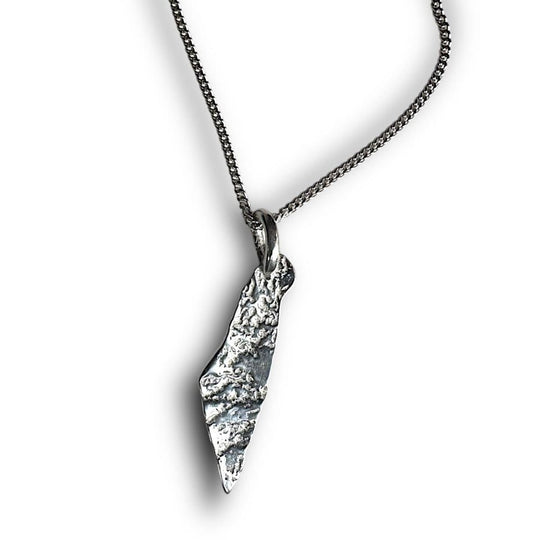 Sterling Silver Am Yisrael Necklace by Marla Studio - 24"