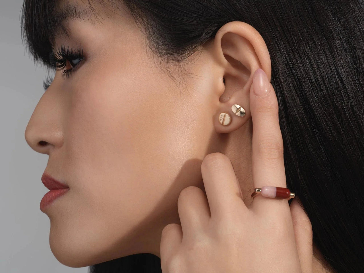 Mad Fine Necklaces Benzo Stud Earrings - 14k Yellow Gold