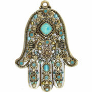 Michal Golan Necklaces Light Blue Wall Hamsa
