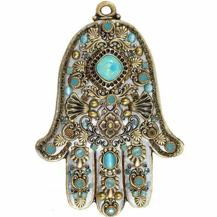 Michal Golan Necklaces Light Blue Wall Hamsa