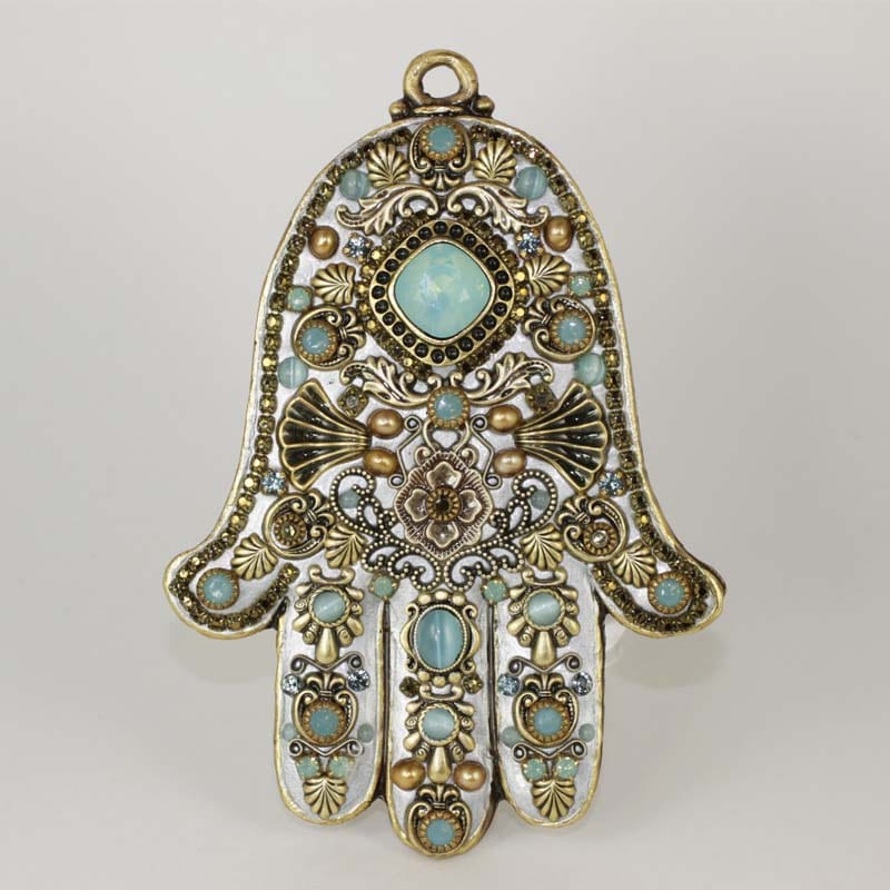 Michal Golan Necklaces Light Blue Wall Hamsa