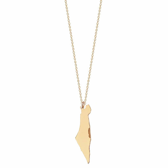 Eretz Israel Pendant Necklace - (Sterling Silver or Gold-Plated)