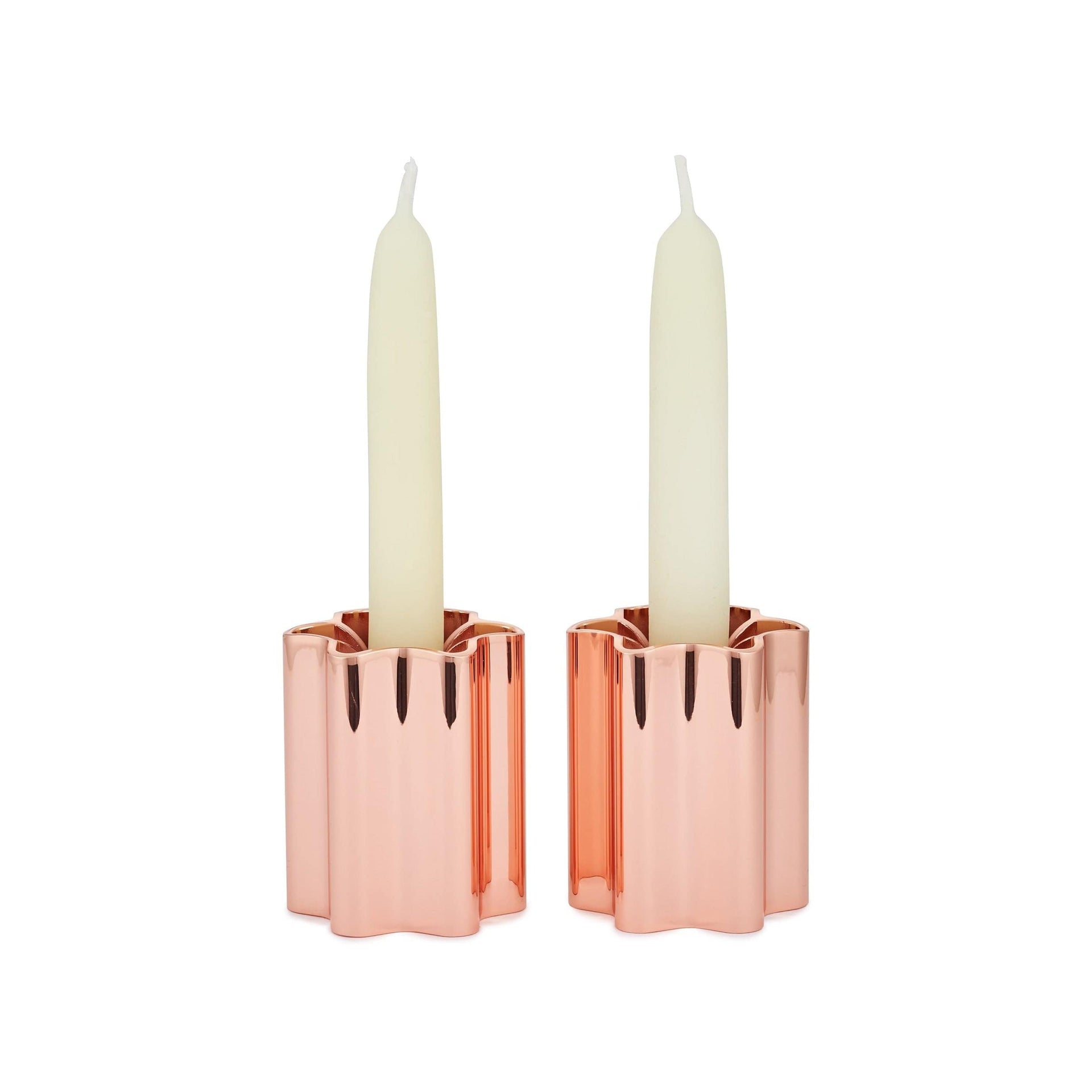 Modern Mensch Candlesticks Rose Gold Modern Mensch Candle Holders - Rose Gold