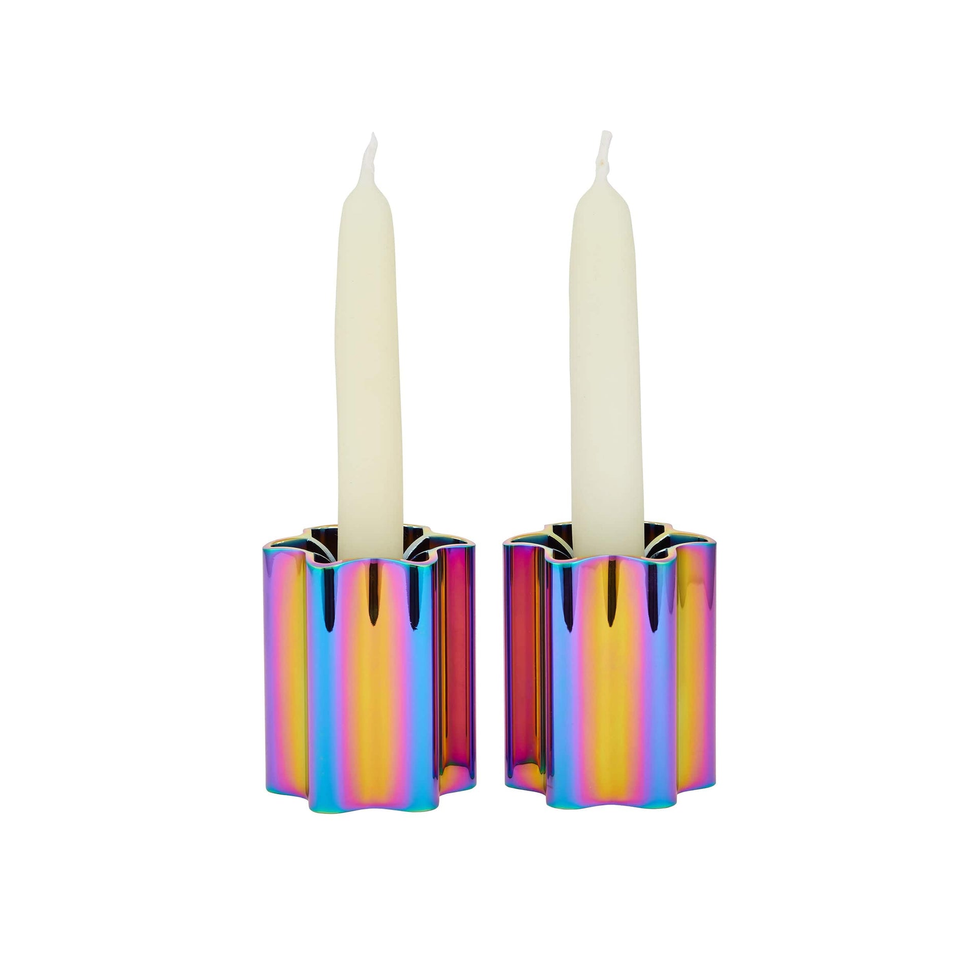 Modern Mensch Candlesticks Rose Gold Modern Mensch Candle Holders - Rainbow