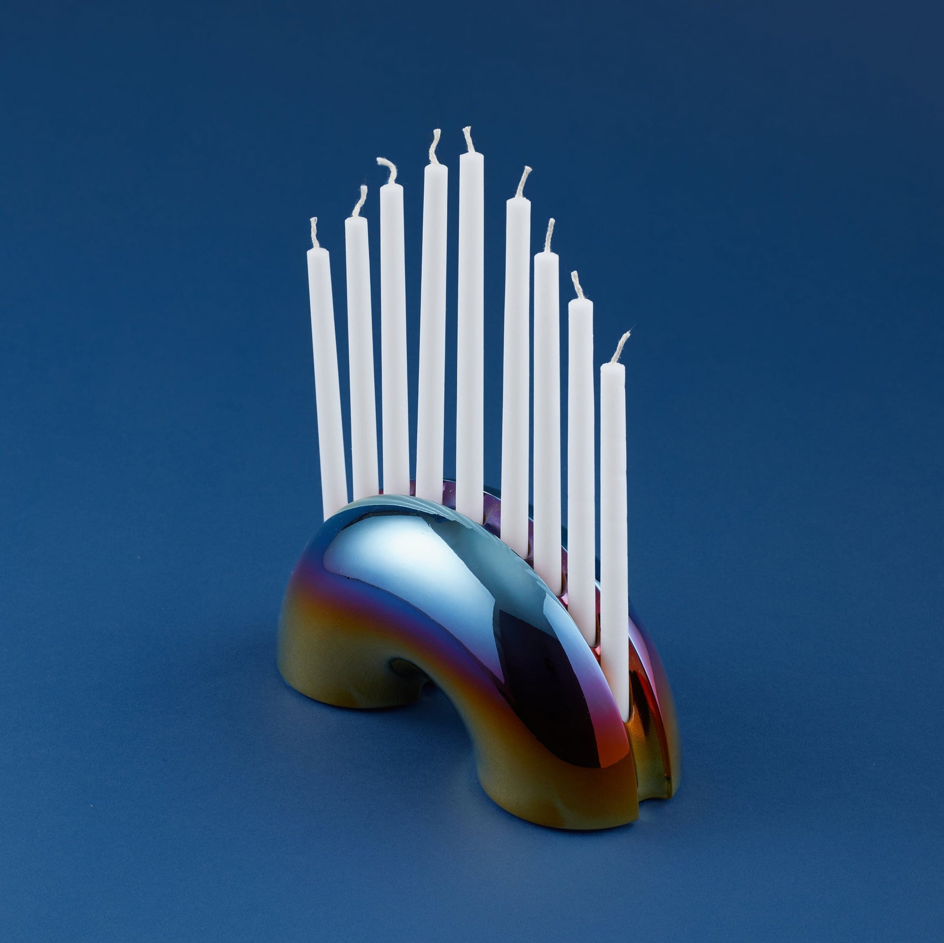 Modern Mensch Menorahs Rainbow Nosh Menorah - Sunrise Sunset
