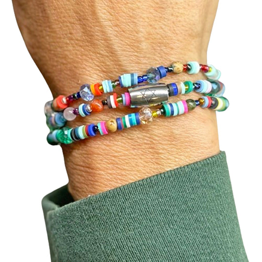 Star of David Beaded Friendship Bracelets - (Set of 3)