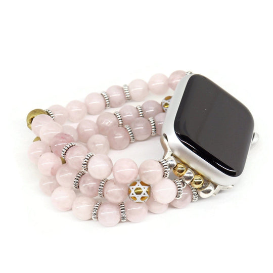 Star of David Rose Quartz Apple Watch Bracelet