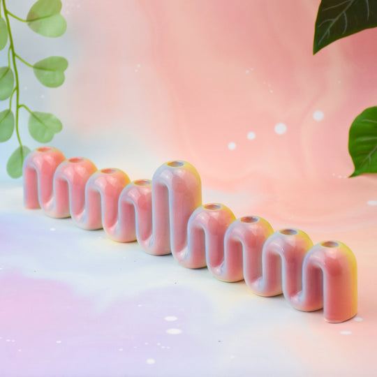 Handmade Swiggle Menorah - Rainbow Sherbet