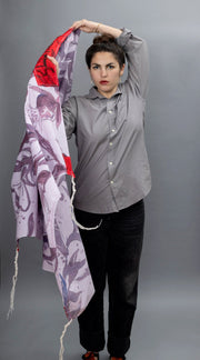 Elly Bovarnick Studios Tallises Purple and Red Handpainted Pomegranates Tallit