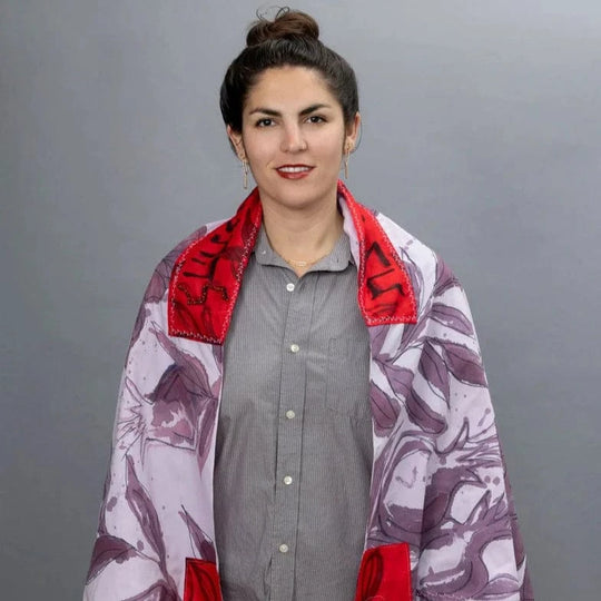 Purple and Red Hand-Painted Pomegranates Tallit