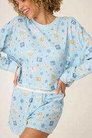PJ Salvage Pajamas Women’s Blue Hanukkah Boxer PJ Gift Set by P.J. Salvage - (Sizes XS - XL)