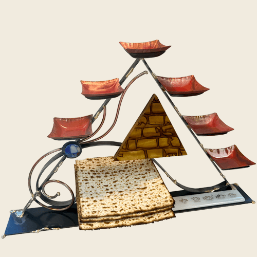 Gary Rosenthal Seder Plates Pyramid Matzah Tray and Seder Plate Combo by Gary Rosenthal