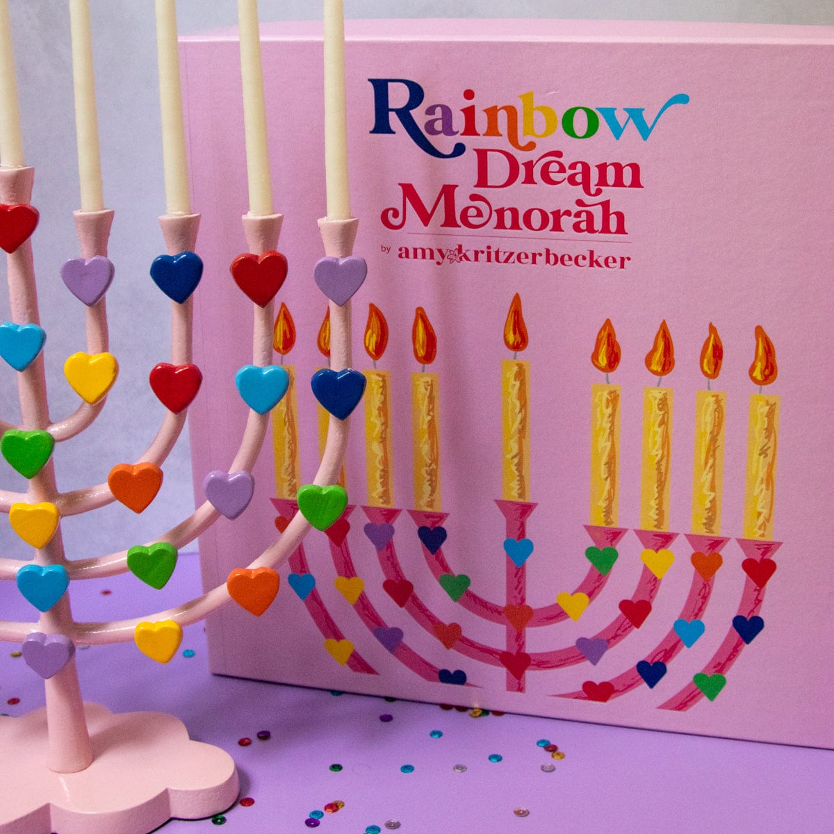 Amy Kritzer Becker Menorahs Rainbow Dream Menorah