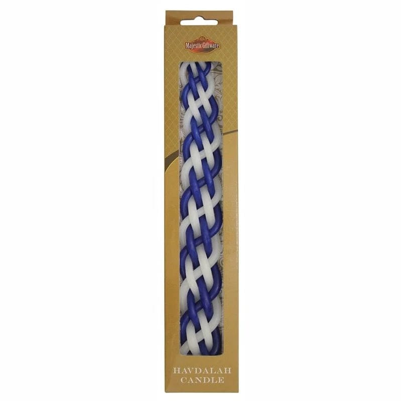 Majestic Giftware Candles Havdalah Candle Shiny Blue/White (Tzivoni)