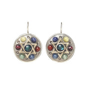 Michal Golan Earrings Gemstone Star of David Circle Earrings by Michal Golan
