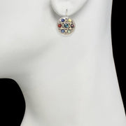 Michal Golan Earrings Gemstone Star of David Circle Earrings by Michal Golan