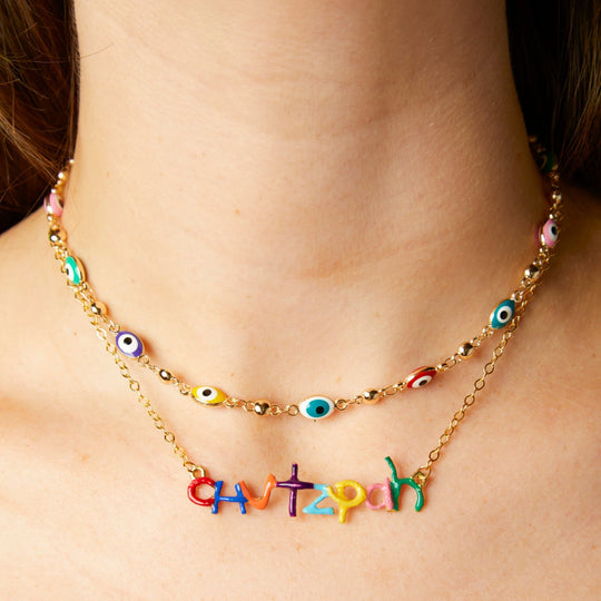 Rainbow Chutzpah Necklace by Susan Alexandra - Bronze