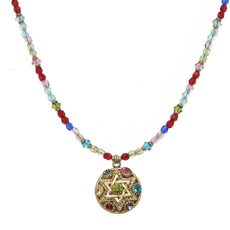 Michal Golan Necklaces Multicolor Star of David Crystal Necklace by Michal Golan