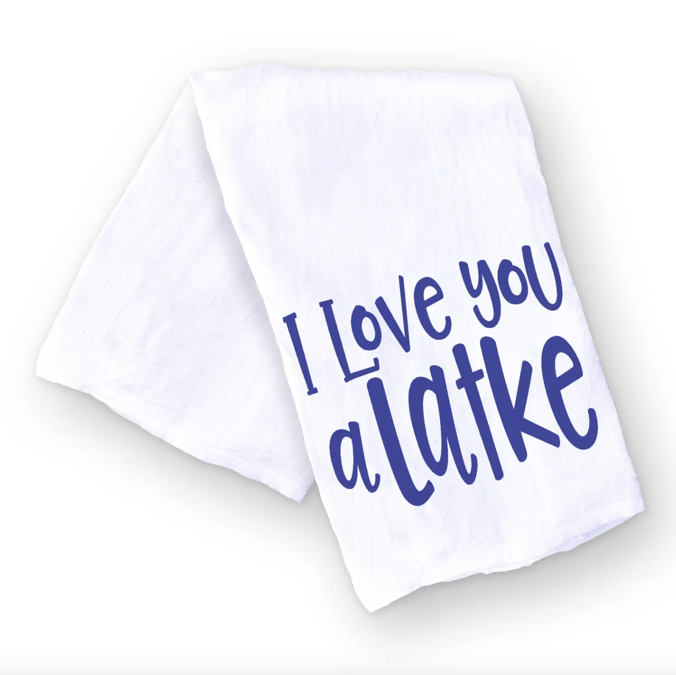 Kitchen Conversation Tea Towels I Love You a Latke Hanukkah Tea Towel