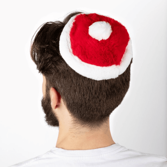 Yamaclaus: Chrismukkah Santa Claus Hat and Yarmulke Mashup - Red or Blue
