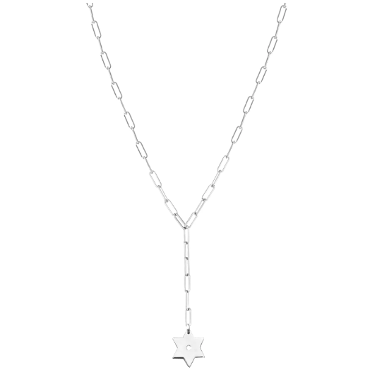 Miriam Merenfeld Jewelry Necklaces David Magen Paperclip Lariat - Sterling Silver - 15" Chain