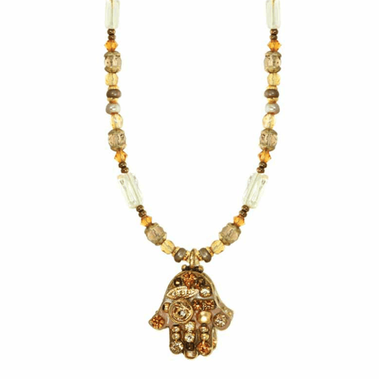 Multi Gold Hamsa Necklace by Michal Golan
