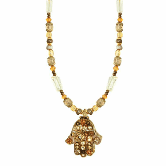 Multi Gold Hamsa Necklace by Michal Golan