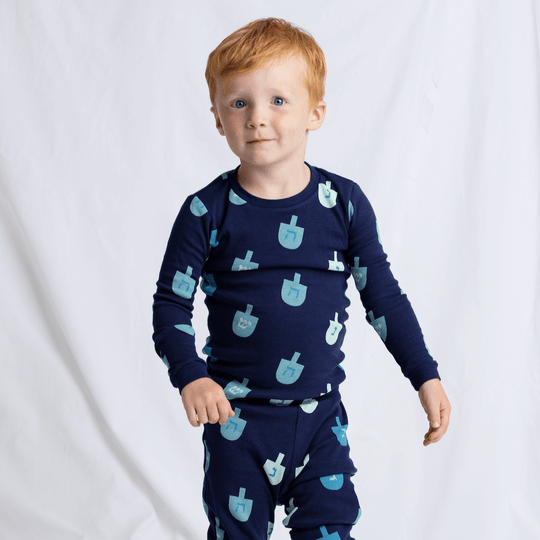 Two-Piece Kids Hanukkah Dreidels Pajama Set by Monica + Andy - (Sizes 2T - 14)