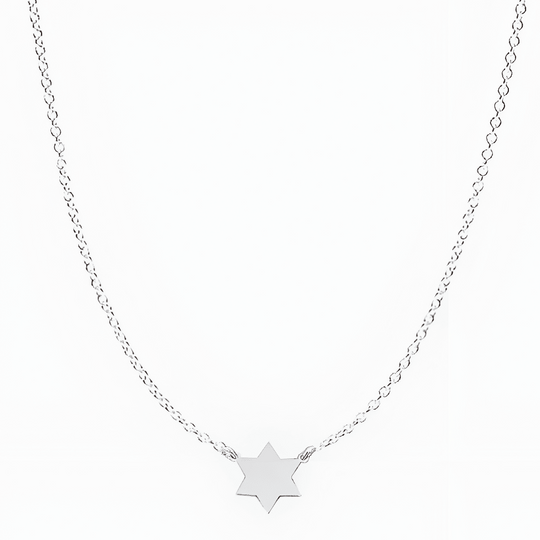 Sterling Silver Golda Star of David Necklace by Miriam Merenfeld - 16"